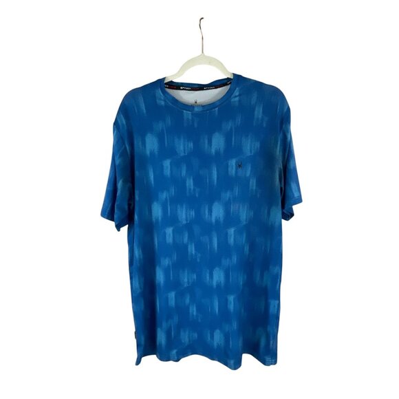 Spyder Rash Guard Surf Sand Sun Short Sleeve Mens T-Shirt M Blue Summer Beach - Picture 1 of 5